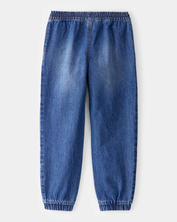 Kid Tapered Iconic Denim Drawstring Joggers - Medium Wash, 
