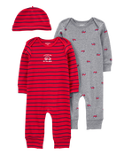 Baby Red Car 3-Piece Jumpsuit Set, image 1 of 4 slides