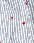 Toddler Striped Star Print Shorts - Blue, image 5 of 7 slides