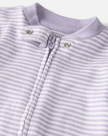 Baby  Organic Cotton Striped Sleep & Play Pajamas 
, 