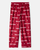 Kid Merry & Bright Christmas Print Loose Fit Pajama Bottoms - Red, image 2 of 4 slides
