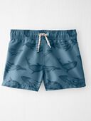 Whale Print - Toddler Recycled Whale Swim Trunks