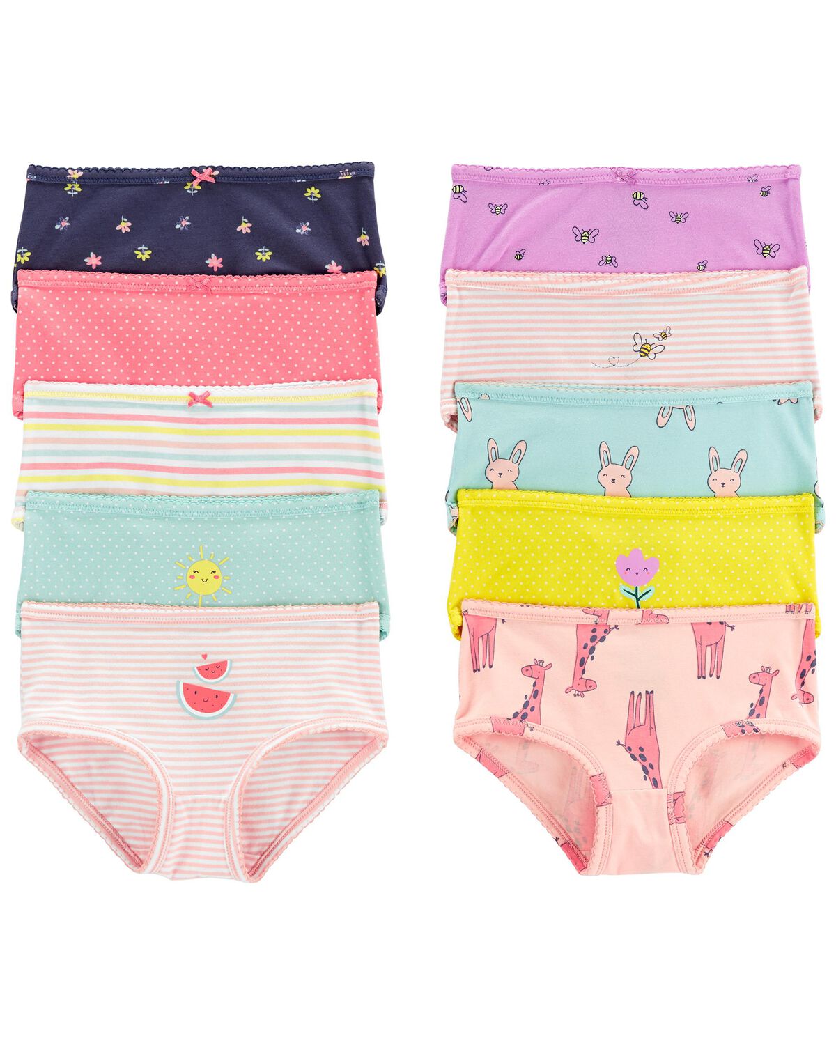 Kids Girls Panty Briefs Underwear Multicolor pack of 2