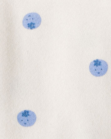 Baby Girl Blueberry Print Long-Sleeve Hoodie - Ivory, 