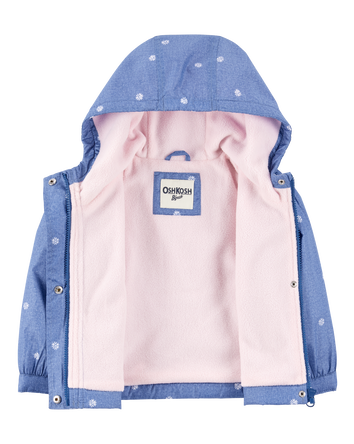 Toddler Girl Daisy-Print Chambray Jacket - Blue, 