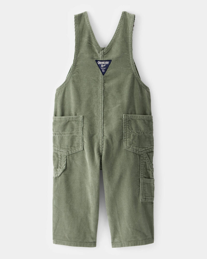 Baby Neutral Solid Corduroy Overalls - Green, image 2 of 4 slides