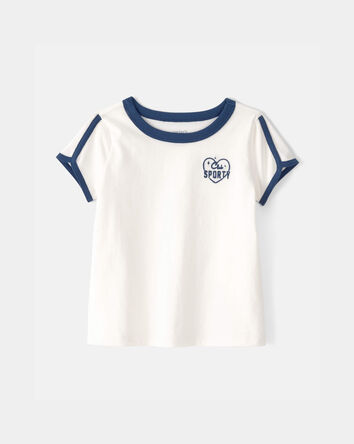Toddler Girl 'Club Sporty' Top - Ivory, 