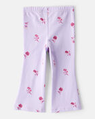 Baby Girl Floral Cotton Flare Pull-On Stretch Leggings - Purple, image 1 of 2 slides