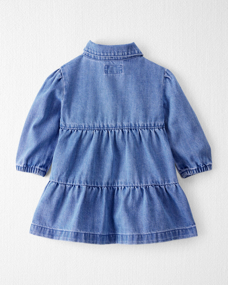 Baby Organic Cotton Chambray Dress, image 2 of 7 slides