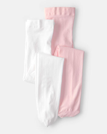 Toddler Girl 2-Pack Tights - Pink/White, 