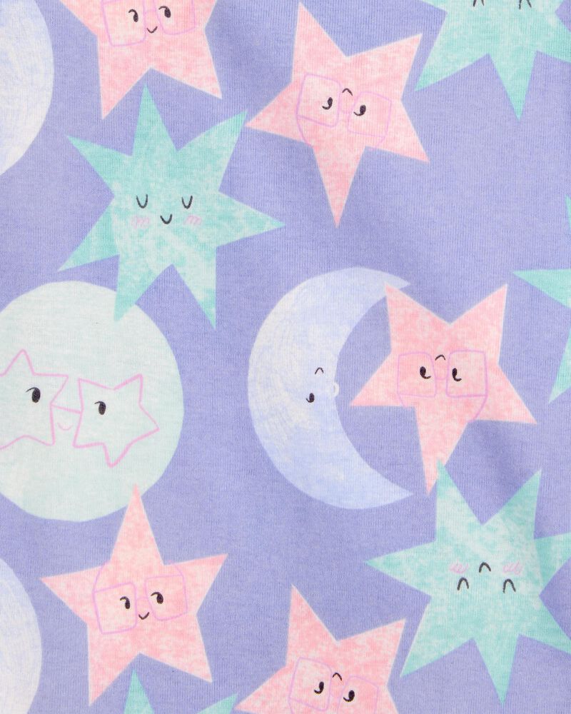 Toddler 4-Piece Moon & Stars 100% Snug Fit Cotton Pajamas - Purple, image 3 of 4 slides