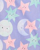 Toddler 4-Piece Moon & Stars 100% Snug Fit Cotton Pajamas - Purple, image 3 of 4 slides
