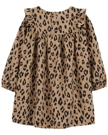 Toddler Leopard Twill Dress, 