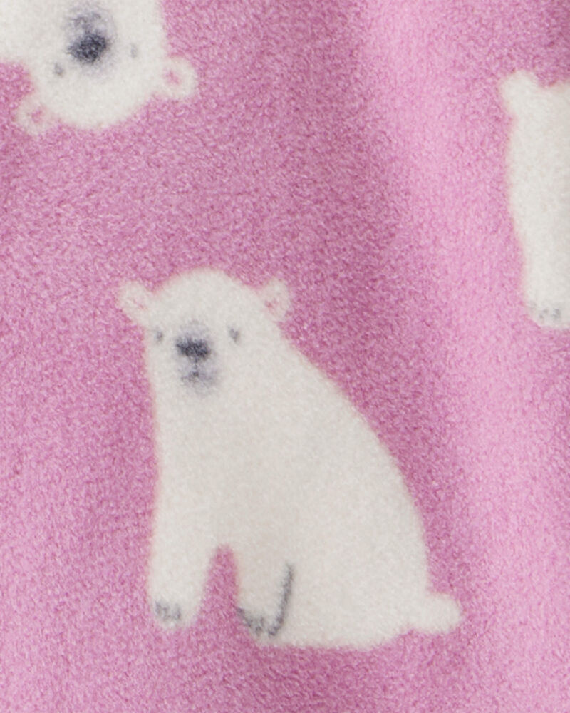 Toddler Girl Polar Bear Loose Fit Long-Sleeve 2-Way Zip 1-Piece Pajamas, image 3 of 4 slides