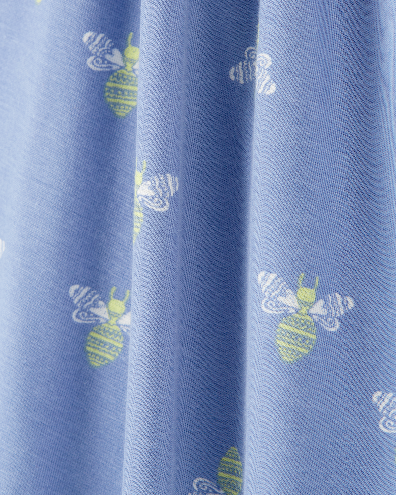 Baby Girl Bee Print Zip-Up PurelySoft Sleep & Play Pajamas, image 2 of 4 slides
