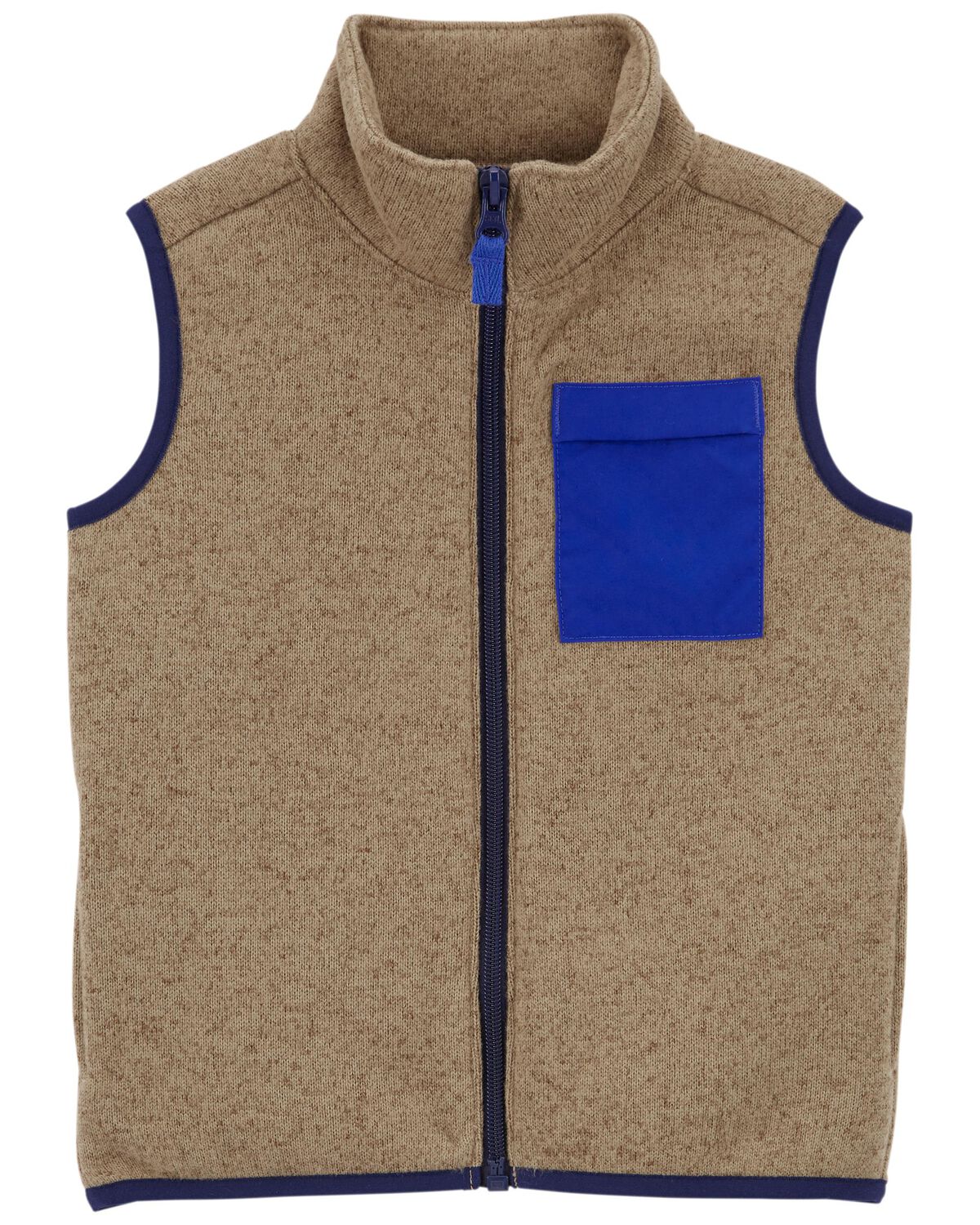 Blue/Brown Toddler ZipUp Sherpa Vest