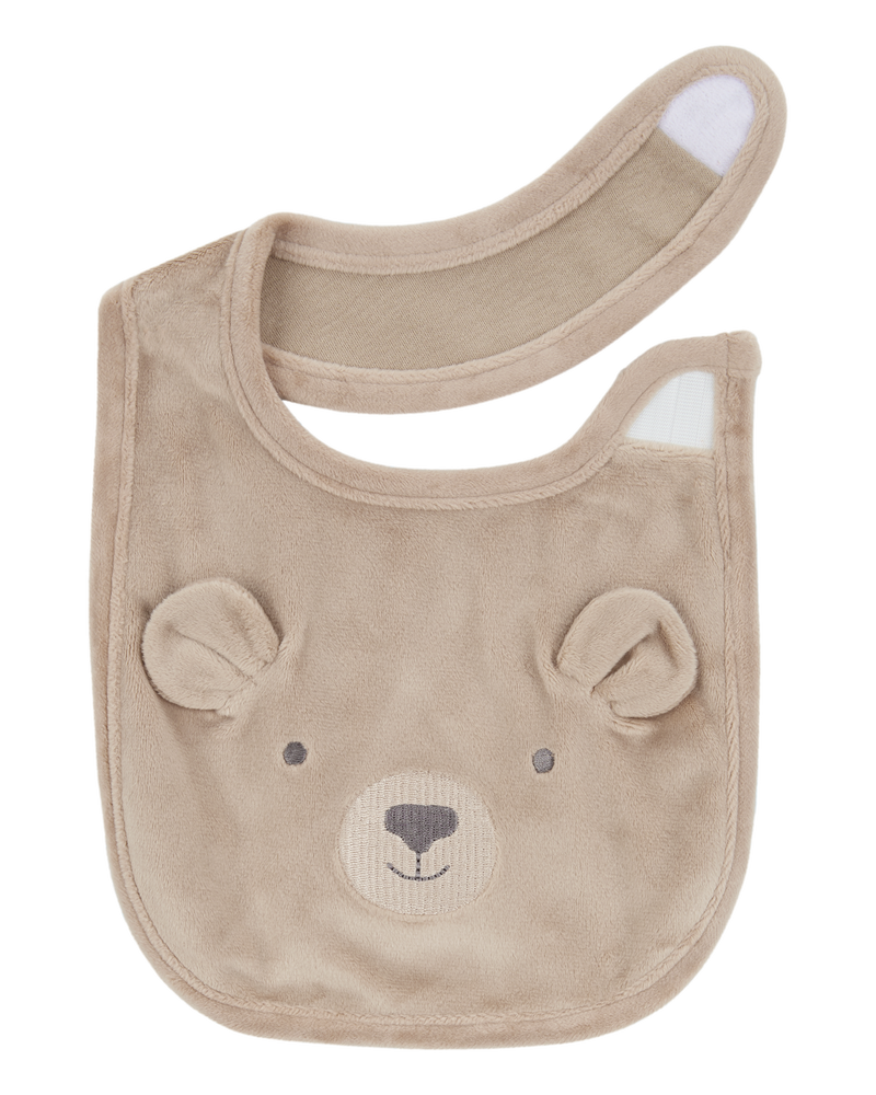 Baby 3-Piece Bear Booties & Bib Set, image 2 of 3 slides