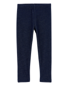 Baby Girl Faux Denim Cozy Fleece Leggings, image 1 of 5 slides