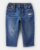 Baby Boy Distressed Denim Jeans - Blue, image 1 of 4 slides