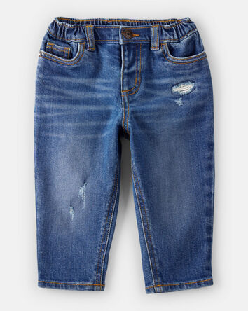 Baby Boy Distressed Denim Jeans - Blue, 
