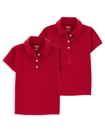 Toddler 2-Pack Pique Uniform Polo Shirts - Red, 