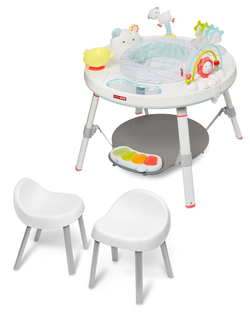 Silver Lining Cloud 3-in-1 Grow with Me Set with Activity Center & Toddler Chairs, image 1 of 4 slides