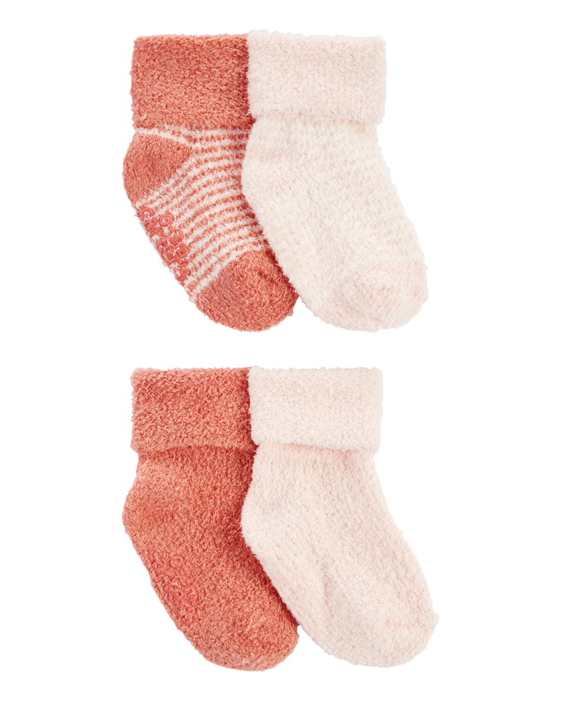Baby 4-Pack Foldover Chenille Booties, image 1 of 3 slides
