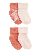 Baby 4-Pack Foldover Chenille Booties, image 1 of 3 slides
