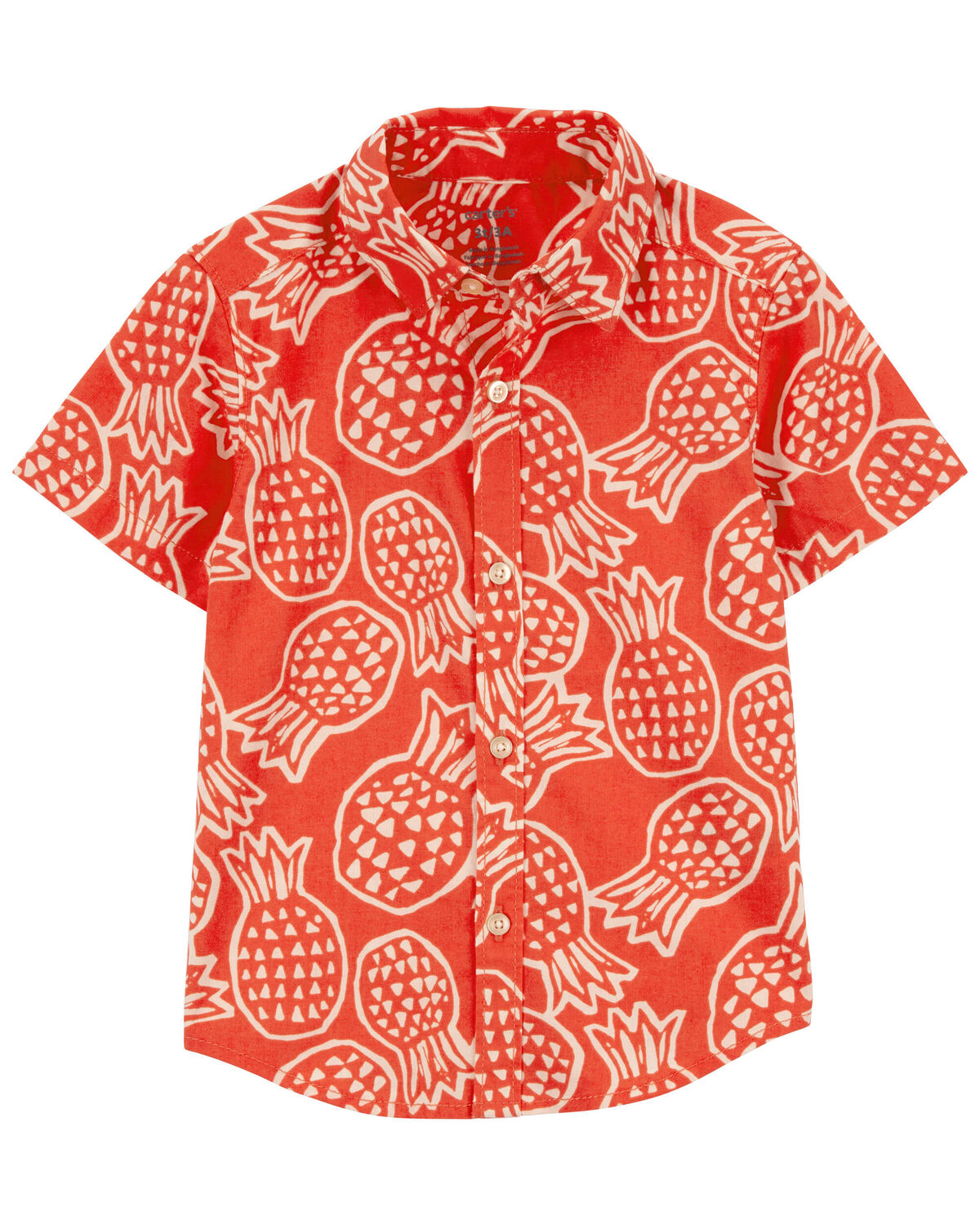 Orange Baby Pineapple ButtonDown Shirt