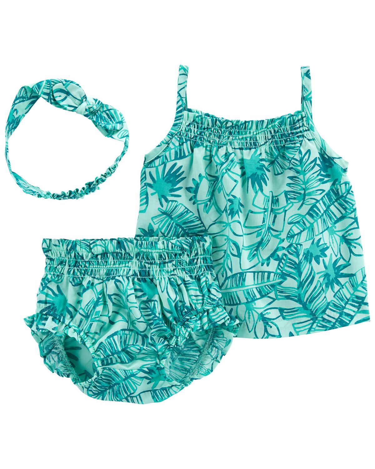 Turquoise Baby 3Piece Tropical Tank & Bubble Short Set