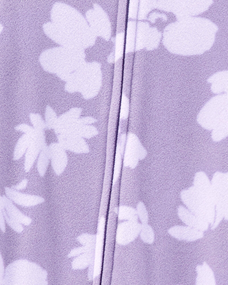 Toddler 1-Piece Fleece Floral Footie Pajamas, image 2 of 4 slides