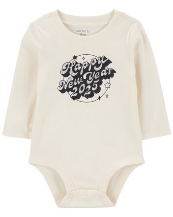 Happy New Year 2025 Long-Sleeve Bodysuit, 