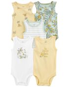 Baby 5-Pack "Be Brave Little One" Sleeveless Bodysuits, image 1 of 7 slides