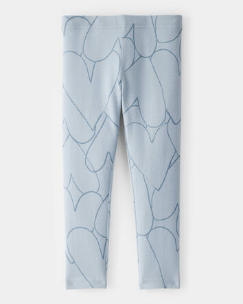 Toddler Girl Cotton Heart Stretch Leggings - Blue, 