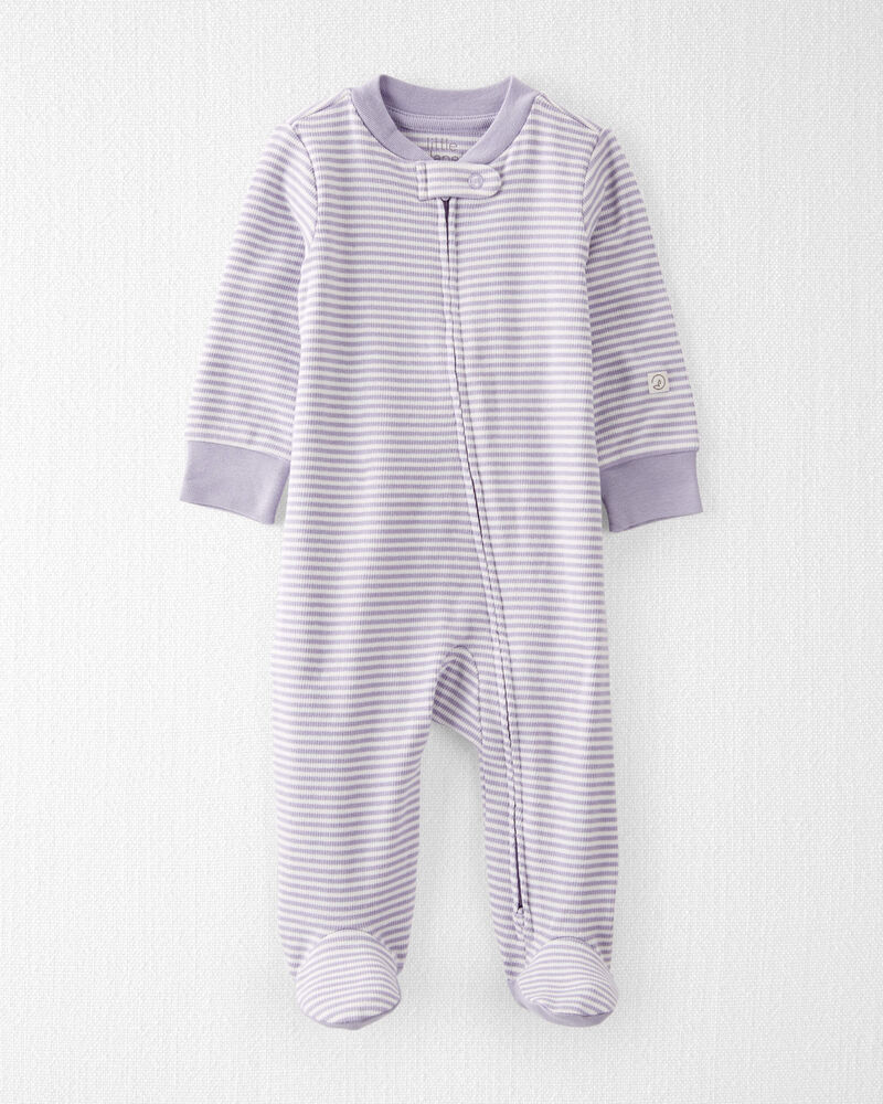 Baby  Organic Cotton Striped Sleep & Play Pajamas, image 1 of 4 slides