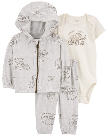 Baby 3-Piece Elephant Little Jacket Set, 