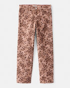 Girls Mid-Rise Leopard Print Cotton Pants - Brown, image 1 of 4 slides