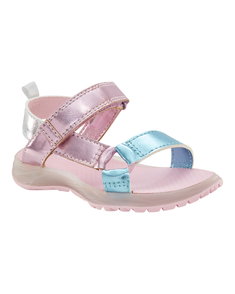 Toddler Light Up Metallic Sandals - Pink/Blue, image 1 of 8 slides