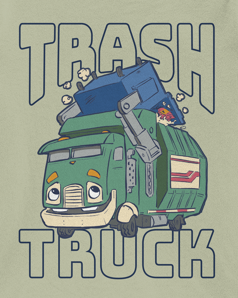Toddler Trash Truck™ Short-Sleeve Graphic Tee - Green , image 2 of 3 slides
