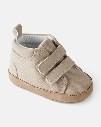 Baby Boy High-Top Casual Sneakers - Beige, 