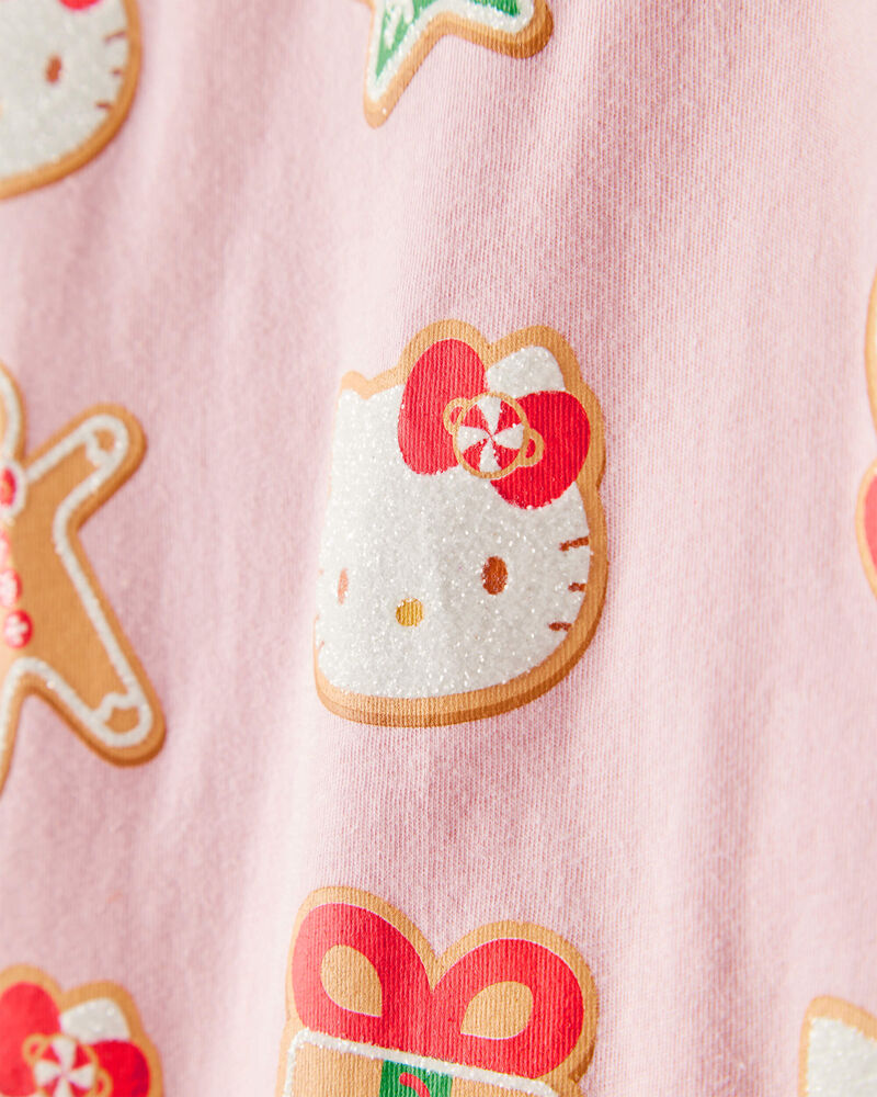 Girls Christmas Hello Kitty® Long-Sleeve Graphic Tee - Pink, image 2 of 3 slides