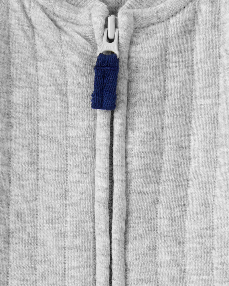 Baby Boy Space Quilted Long-Sleeve Jumpsuit - Gray, image 3 of 4 slides