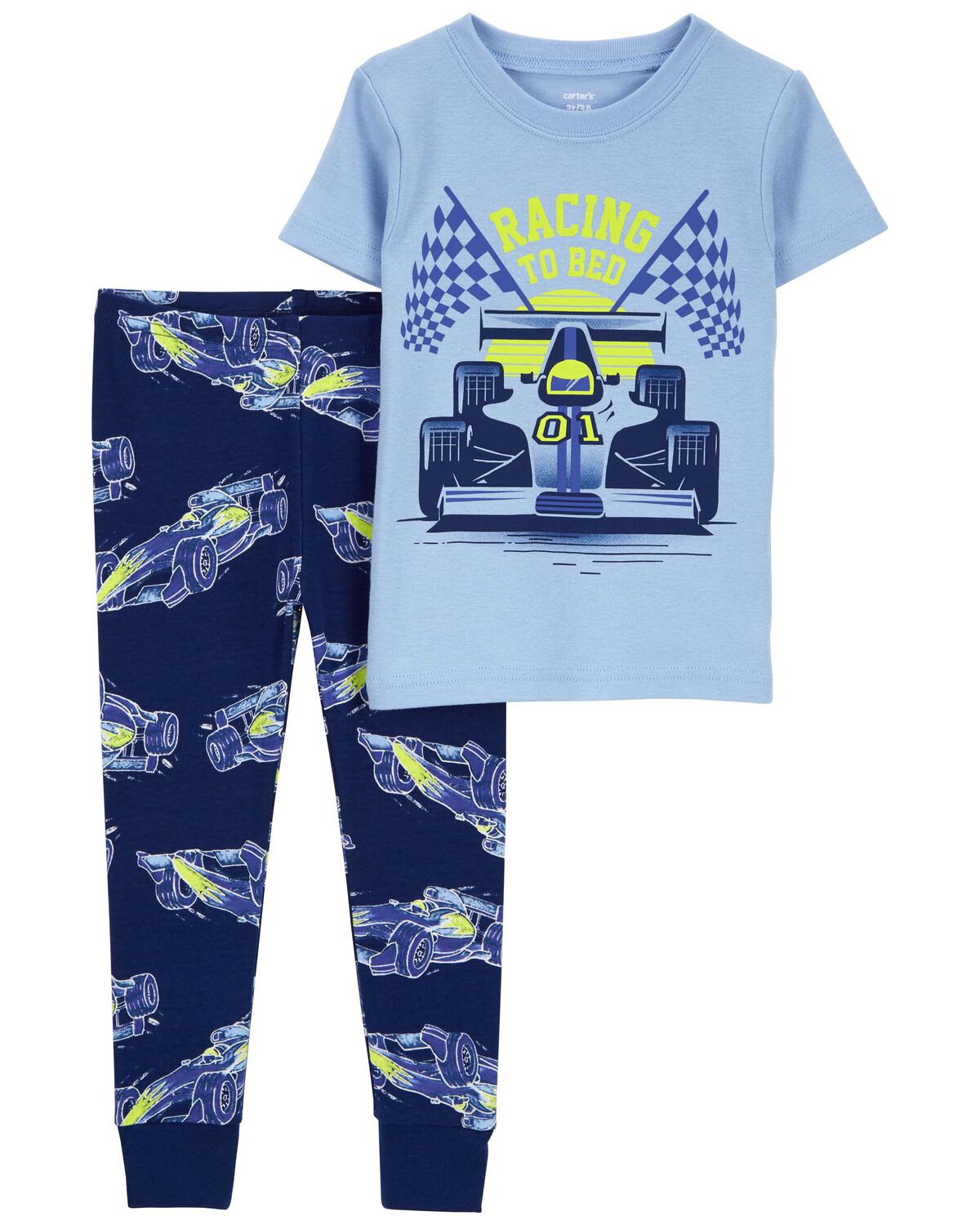 Navy Toddler 1-Piece Racing 100% Snug Fit Cotton Pajamas | carters.com
