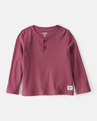 Toddler Boy Long-Sleeve Henley T-Shirt - Red, image 1 of 3 slides