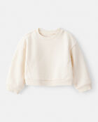 Baby Girl Long-Sleeve Pullover Sweatshirt - White, image 1 of 3 slides