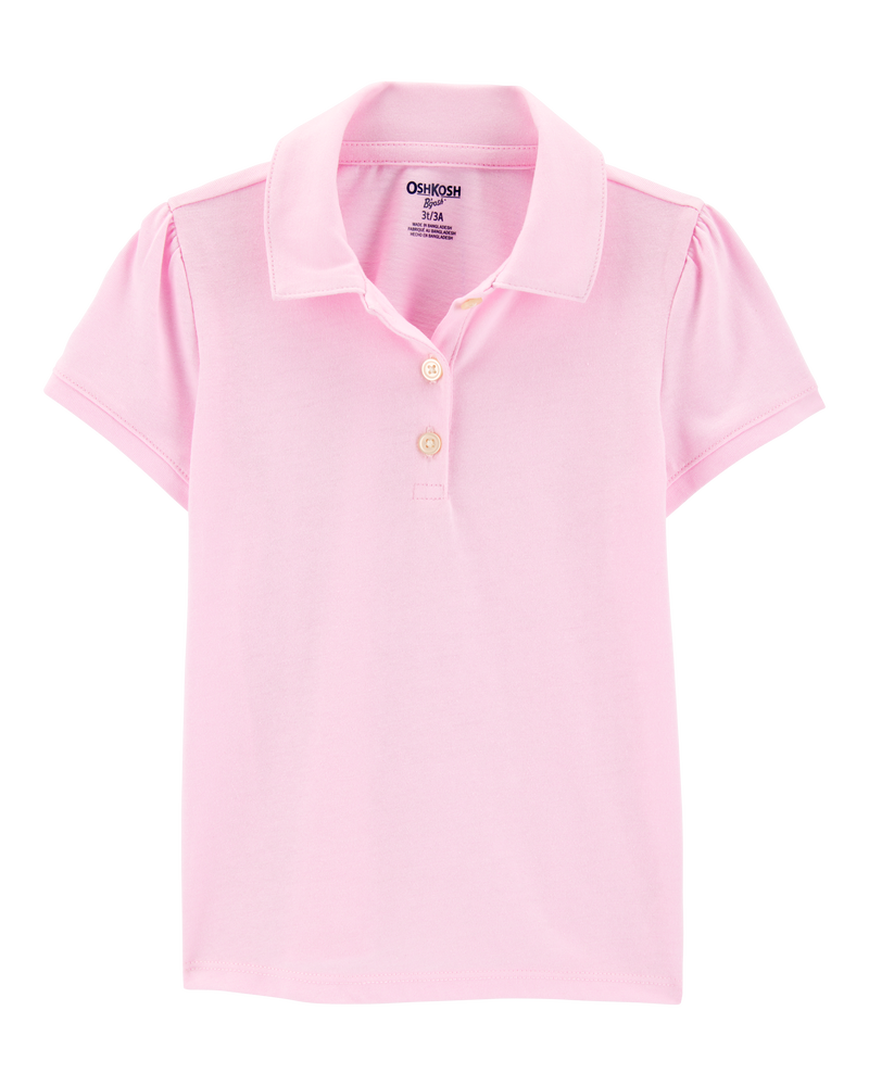 Toddler Pique Uniform Polo Shirt - Pink, image 1 of 3 slides