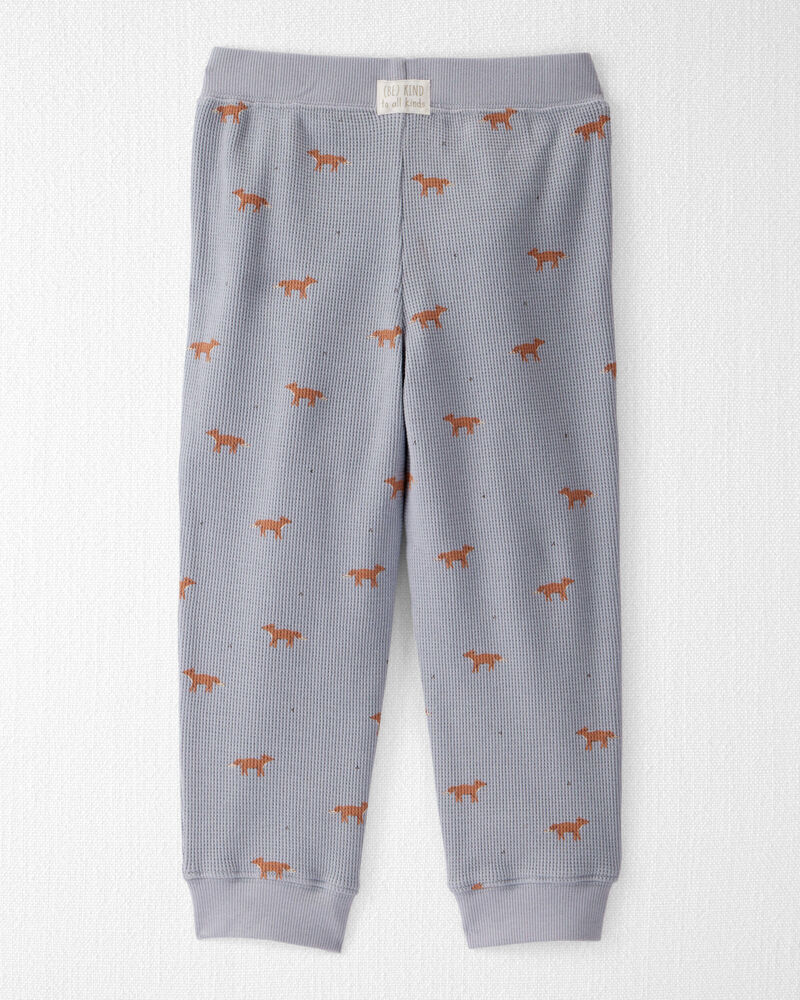 Toddler Organic Cotton Waffle Knit Set in Shadow Fox Print, image 3 of 6 slides