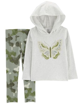 Toddler 2-Piece Jersey Hooded Tee & Legging Set, 