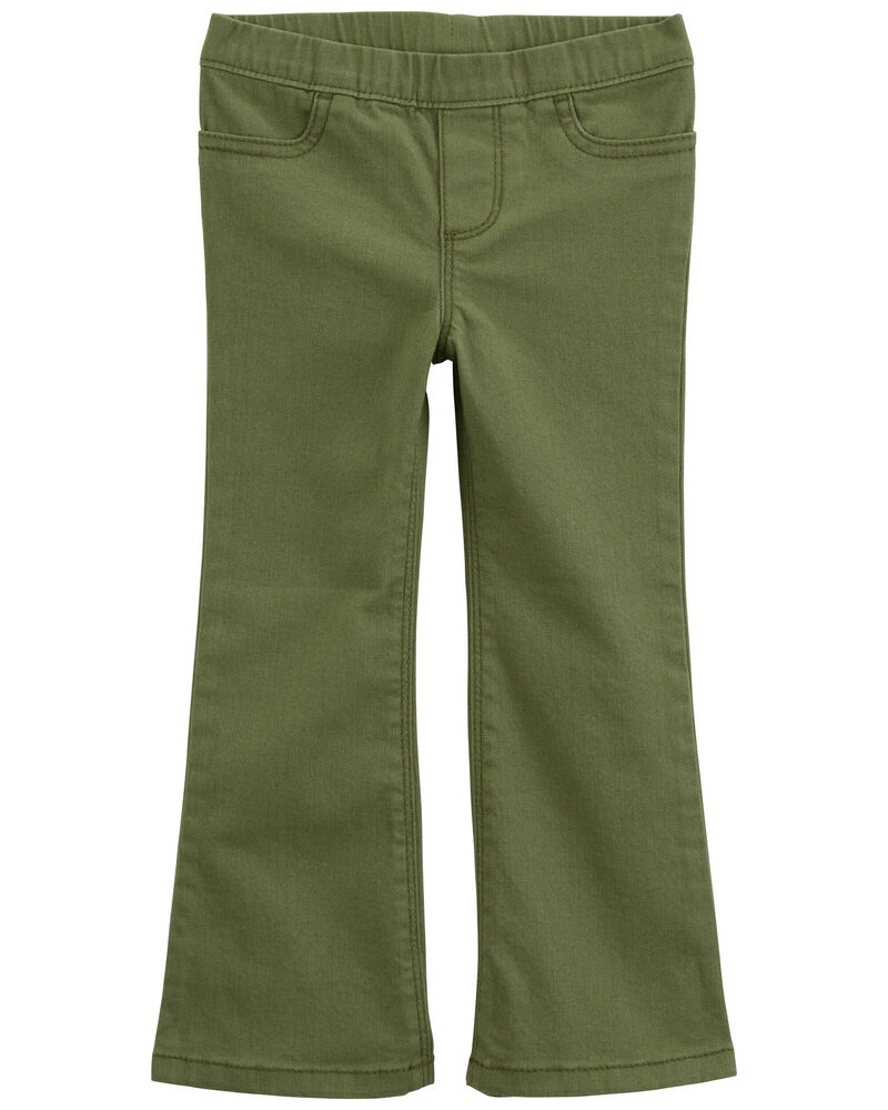 Toddler Flare Pull-On Twill Pants, image 1 of 4 slides