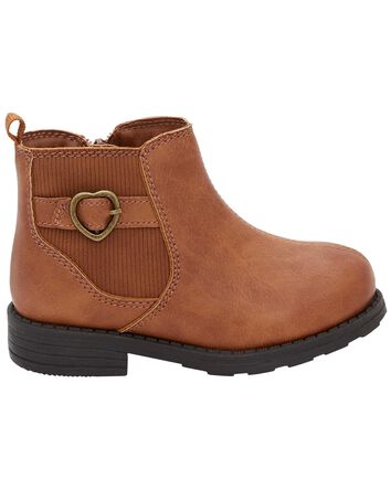 Toddler Heart Buckle Boots, 